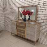 آینه و کنسول مدل کارول رنگ کرم فندوقی