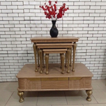 میز جلومبلی و عسلی مدل هایکا رنگ عسلی