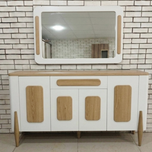 آینه و کنسول مدل A612 رنگ سفید بلوط