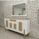 آینه و کنسول مدل A612 رنگ سفید بلوط