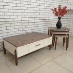 میز جلومبلی و عسلی کد 629 رنگ سفید گردویی