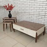 میز جلومبلی و عسلی کد 629 رنگ سفید گردویی