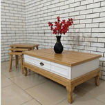 میز جلومبلی و عسلی کد 630 رنگ سفید بلوط