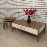 میز جلومبلی و عسلی کد 621 رنگ کرم گردویی