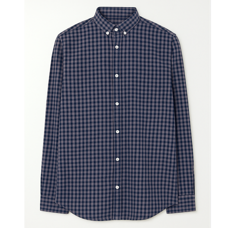 پیراهن چهارخانه ریز سرمه‌ای