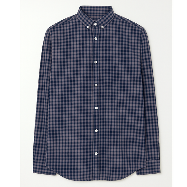 پیراهن چهارخانه ریز سرمه‌ای