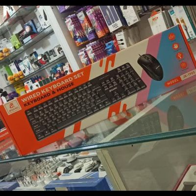 کیبورد و ماوس باسیم JERTECH مدل JK‑1905 | ست سیم‌دار USB با طراحی فلزی و کلیدهای نرم و کم‌صدا