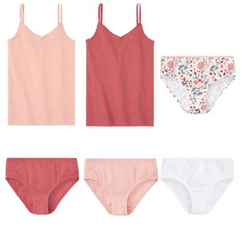 ست زیرپوش و شورت دخترانه پیپرتس بسته 6 عددی کد EU1271