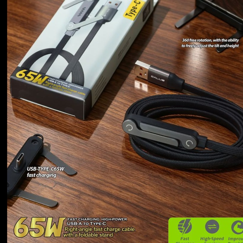 ⚡🔌 کابل فست‌شارژ کالوس (Calus) مدل CA-U65 با پایه نگهدارنده تاشو 🔌⚡ 1,250,000