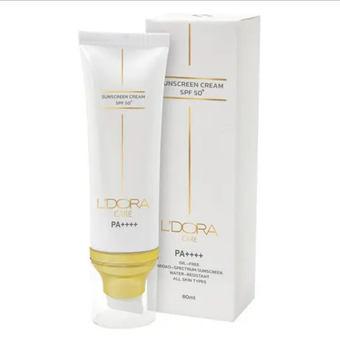 کرم ضدآفتاب +SPF50 بی رنگ مناسب انواع پوست لدورا