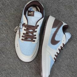 کتونی ترویس Bape آبی قهوه‌ای