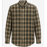 پیراهن چهارخانه رگولار سبز کرم