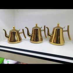 قوری استیل طلایی عربی