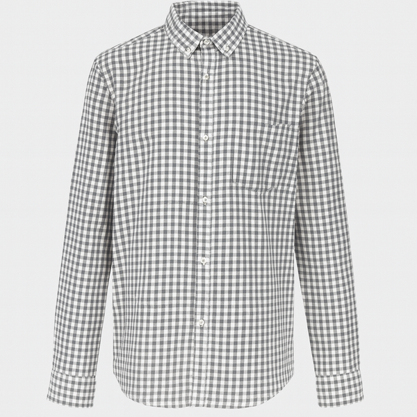 پیراهن چهارخانه رگولار فیت چهار خانه ریز کرم رنگ