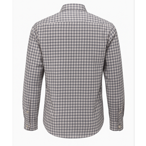 پیراهن چهارخانه رگولار فیت چهار خانه ریز کرم رنگ