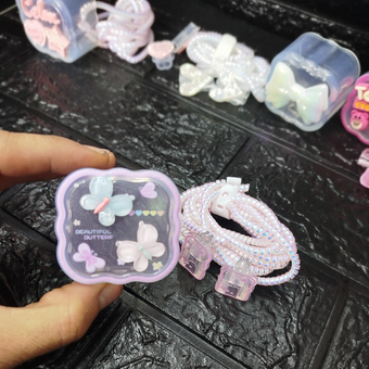 محافظ شارژر 20 وات آیفون 5تیکه شفاف فانتزی طرح4