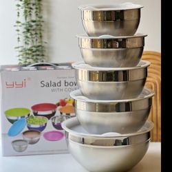 لگن استیل درب دار 5 تیکه برند YYI