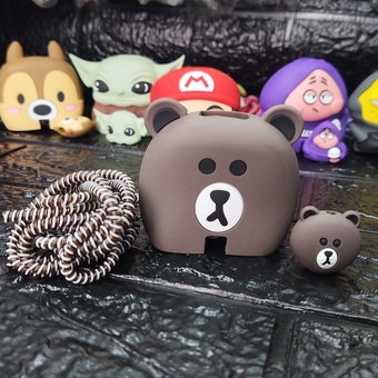 محافظ شارژ 25 وات سامسونگ 4تیکه سیلیکونی فانتزی طرح5