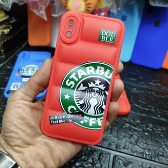 کاور قاب پافری طرح استارباکس برای گوشی آیفون x/xs