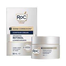کرم رتینول ضد چروک و آبرسان ROC ساخت آمریکا مدل صورت و گردن RoC Derm Correxion Contour Cream اورجینال