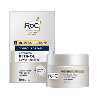 کرم رتینول ضد چروک و آبرسان ROC ساخت آمریکا مدل صورت و گردن RoC Derm Correxion Contour Cream اورجینال