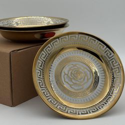 نعلبکی چینی طلایی