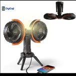 پنکه شارژی به همراه چراغ و پاوربانک پرودو مدل Porodo Lifestyle Dual-Head Oscillating Fan PD-LFST150-BK
