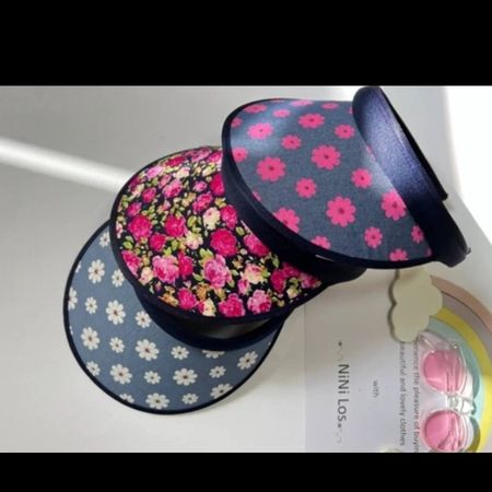 کلاه لبه دار نقاب دار تابستانی - گل دار