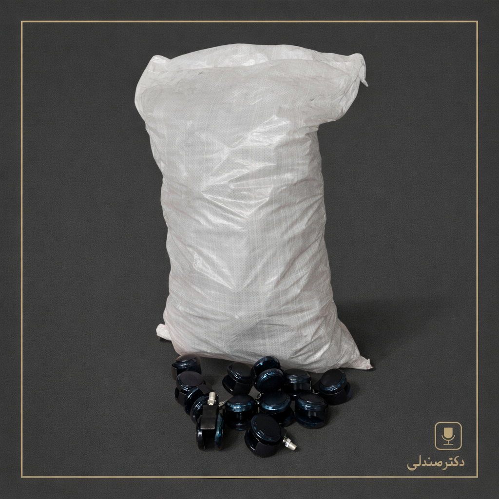 فروش عمده و همکاری بصورت گونی 200 عددی چرخ صندلی اداری مدل ژله ای ویژه سایز 6 پیچ 12 با ضمانت یکساله بی قید و شرط دکتر صندلی