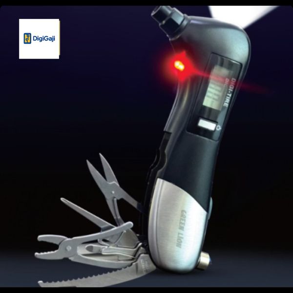ابزار 9 کاره گرین‌لاین مدل Green Lion 9-in-1 Digital Tire Pressure Gaug Rescue Tool GL-9DR