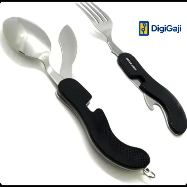 قاشق و چنگال کمپینگ Cutlery Set گرین لاین Green Lion 4 in 1 Cutlery Set
