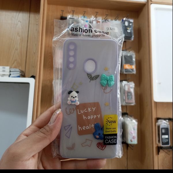 قاب شاینی سامسونگ Galaxy A20s عروسک برجسته محافظ لنزدار