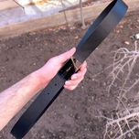 کمربند چرم طبیعی مردانه تک لایه گاومیش با سگک پلاکی K35PA6