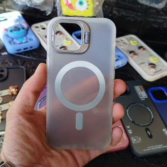 کاور قاب آیفون 13 مدل مگ سیف پنجره ای استند شو پشت مات