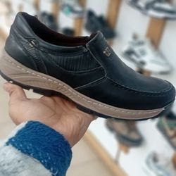 کفش رسمی طبی زیره دورنگ مردانه مشکی چرم