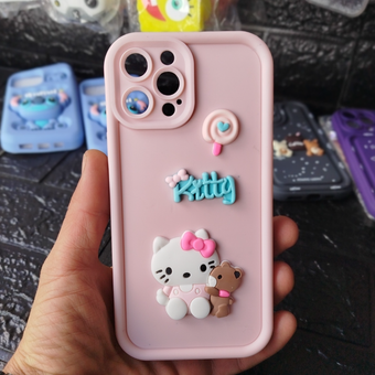 کاور قاب آیفون 13promax مدل سیلیکون سولید kitty