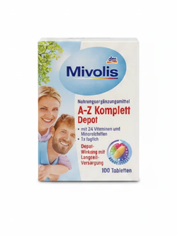 **قرص مولتی ویتامین A تا Z میولیس آلمان کمک به تأمین ویتامینها و مواد معدنی روزانه Mivolis A-Z Multivitamin**