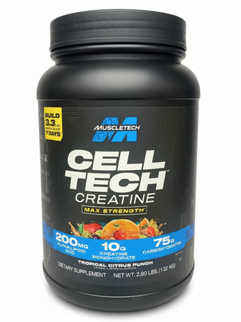 کراتین سل‌تک مکس استرنت ماسل‌تک طعم Tropical Citrus Punch کمک به افزایش قدرت و ریکاوری MuscleTech Cell-Tech Max Strength g1320