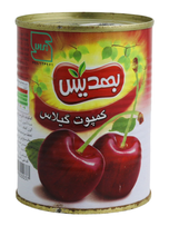 کمپوت گیلاس بهدیس یا گلرخ 350گرم 12 عددی