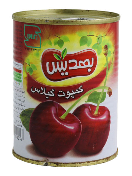 کمپوت گیلاس بهدیس یا گلرخ 350گرم 12 عددی