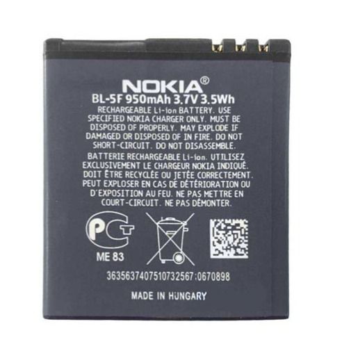 original Li-ion Battery BL-5F for NOKIA N95, N96, N93i, E65, 6210, 6290 باتری نوکیا