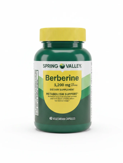 کپسول بربرین اسپرینگ ولی 1200 میلیگرم کمک به تنظیم متابولیسم و حمایت از سلامت قلب Spring Valley Berberine