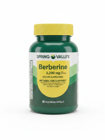 کپسول بربرین اسپرینگ ولی 1200 میلی‌گرم کمک به تنظیم متابولیسم و حمایت از سلامت قلب Spring Valley Berberine