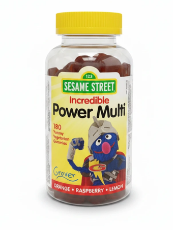 🍊 مولتی‌ویتامین ژله‌ای کودکان سسمی استریت – **Sesame Street Incredible Power Multi**