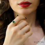 انگشتر زمردی مربعی ژوپینگ کد 03014