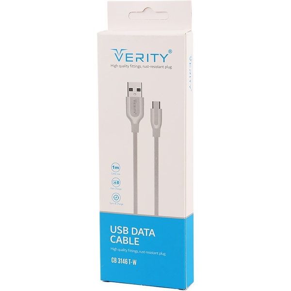 کابل تبدیل USB به USB-C وریتی مدل CB-3146T-W طول 1 متر