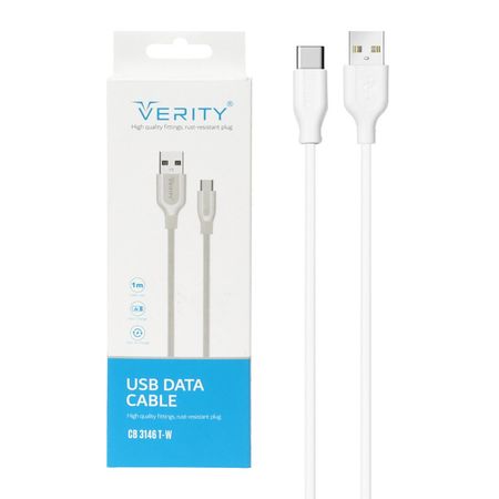 کابل تبدیل USB به USB-C وریتی مدل CB-3146T-W طول 1 متر