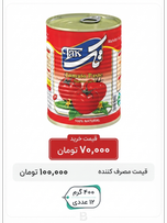 کنسرو رب گوجه 400 گرم 12 عددی