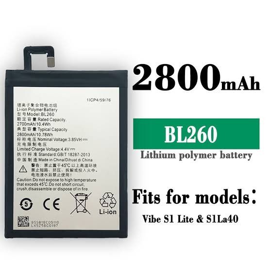 باتری اورجینال لنوو Original Lenovo Vibe S1 Lite Battery BL260 - 2800mAh
