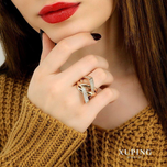 انگشتر نگین دار طرح طلا برند ژوپینگ کد 03028